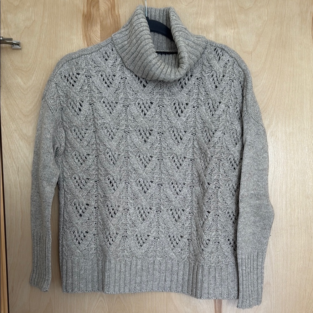 Cozy wool cable knit Turtleneck Sweater cardigan